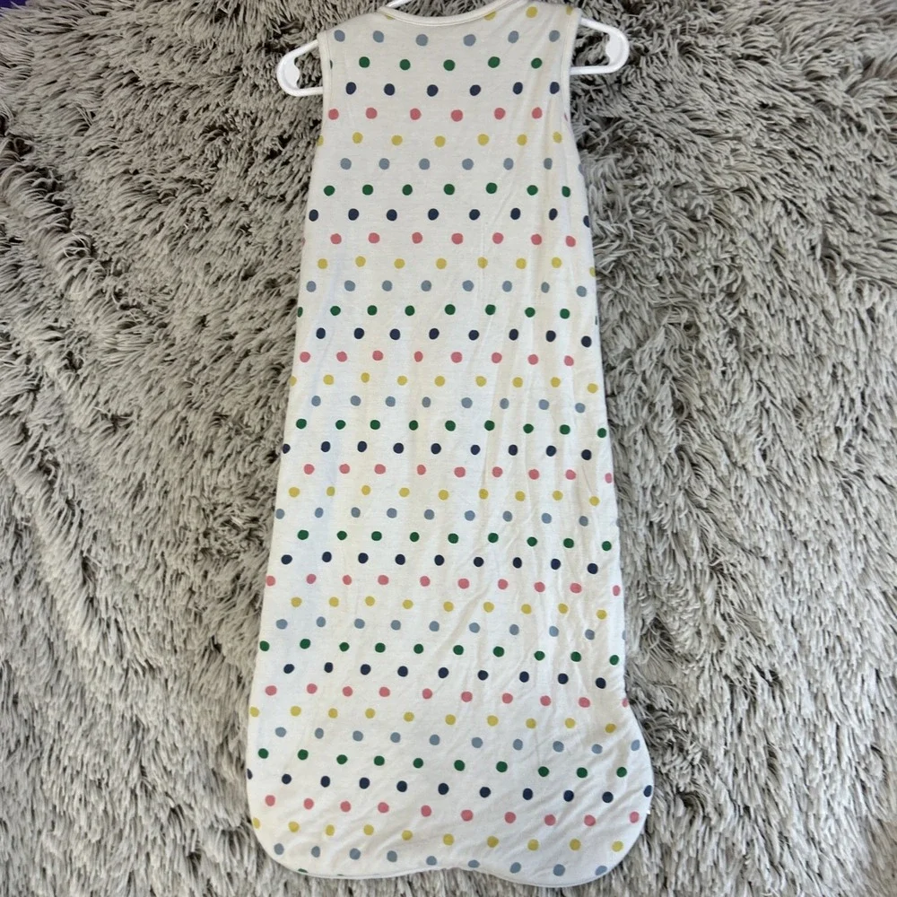 Kyte Baby Sleep Sack Small Rainbow Polka Dot White Bamboo‎ 1.0 Tog Unisex EUC